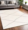 5' X 8' Ivory Modern Uneven Lattice Area Rug