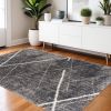 4' X 6' Gray Modern Distressed Lines Area Rug