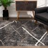 5' X 8' Gray Modern Distressed Lines Area Rug