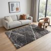 5' X 8' Gray Modern Distressed Lines Area Rug