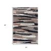 4' X 6' Gray And Black Strokes Area Rug
