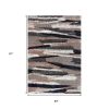 5' X 8' Gray And Black Strokes Area Rug