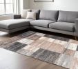 8' X 11' Beige Modern Blocks Area Rug
