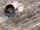 7' X 9' Ivory And Brown Retro Mod Area Rug