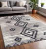 5' X 8' Gray And Navy Boho Chic Area Rug