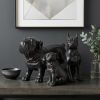 Black Resin Bulldog Sculpture