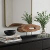 15" Brown and Black Wood and Metal Modern Abstract Tabletop Sculpture