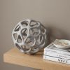 Petite Light Gray  Metal Hollow Orb Sculpture