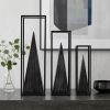 Black Metal Framed Pyramid Sculpture