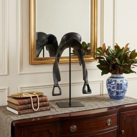 Black English Horse Saddle Sculpture
