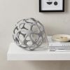 Light Gray Metal Hollow Orb Sculpture