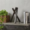 12" Gunmetal Gray Metal Abstract Geometric Tabletop Sculpture