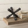 9" Black Beaded Wooden Decorative Jack Tabletop Sculpture