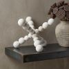9" Off White Beaded Wooden Decorative Jack Tabletop Sculpture
