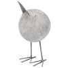 Off White Resin Bent Bird Sculpture