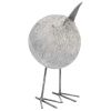 Off White Resin Bent Bird Sculpture