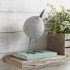 Off White Resin Bent Bird Sculpture