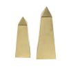 Set Of Two Gold Metal Elongated Pyramid Decor Pieces