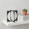 9" Charcoal Gray Metal Circle Square Sculpture
