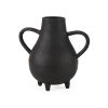 Black Matte Metal Two Handle Vase