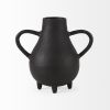 Black Matte Metal Two Handle Vase