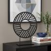 Petite Black Metal Round Geometric Sculpture