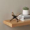 5" Brown Wood and Metal Jack Tabletop Sculpture