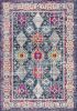 2' X 4' Blue and Ivory Oriental Area Rug