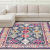9' X 13' Navy Traditional Decorative Area Rug