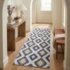 2' X 6' Blue Ikat Kilim Area Rug