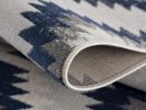 2' X 6' Blue Ikat Kilim Area Rug