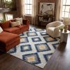 4' X 6' Blue Ikat Kilim Area Rug