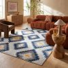 5' X 7' Blue Ikat Kilim Area Rug