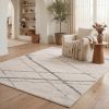 12' X 18' Gray Geometric Washable Non Skid Area Rug
