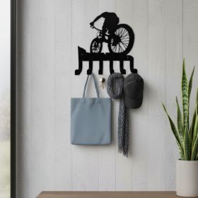 CIFbuy Vintage Industrial Wood Wall Mounted Mug and Key Holder, Sturdy Multi-Functional Farmhouse Organizer, Organizer, Coats, Gift for Home （Tik
