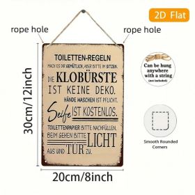 CIFbuy Vintage German Toilet Rules Iron Wall Sign 8x12, Wall Sign 8x12, Humorous Bathroom Decor（ikIron, ikIron, Theme Self-pickup Logiopics）