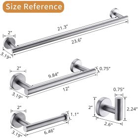 4-Pieces Brushed Nickle Bathroom Accessories Set, Stainless Steel Bathroom Hardware Set, Bath Towel Bar Set, Towel Racks for Bathroom Wall Mounte