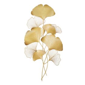 Modern Metal Ginkgo Leaves Wall Decor Home Hanging Art in Gold