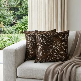 18" X 18" X 5" Gold And Chocolate Quattro  Pillow 2 Pack
