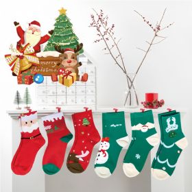 6 Pairs Of Socks Christmas Gift Box With Greeting Cards (Option: A)