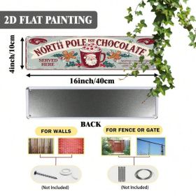 Vintage Arctic Hot Chocolate Metal Sign 16x4, Aluminum Christmas Wall Decor (Option: A)