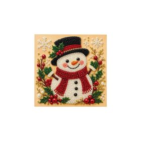 DIY Christmas Pearl Diamond Painting Art Set - Black Hat Snowman Home Creative Handmade Art Deco Christmas Vibe Deco (Option: Default)