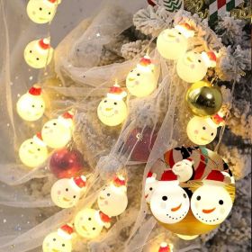 10-Piece Battery-Operated Snowman Christmas String Lights, Waterproof (Option: White)