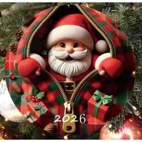 Christmas Tree Santa Claus Ornaments, Cute Festive Holiday Decorations (Option: Red)
