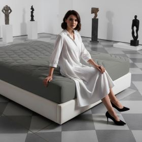 Premium Fitted Mattress Cover, Breathable Fitted Sheet, All Around Elastic Bed Protector For Home Use (Option: 54x76 inch-Dark Grey)