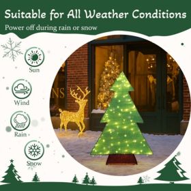 Warm White LEDs,Weather-Resistant Metal Frame Tinsel Fabric, Collapsible---Unavailable Platform-Amazon&Temu (Option: Y)