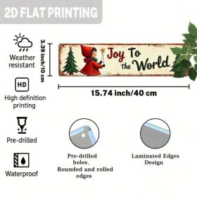 Rustic Joy To The World Metal Sign 2D Flat, Vintage Christmas Wall Decor (Option: A)