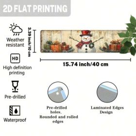 Rustic Christmas Snowman Metal Sign With Presents, Holiday Wall Art Decor (Option: A)