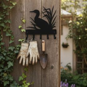 CIFbuy Vintage Black Iron Wall Hook Set, Distressed Finish Rustproof Farmhouse Coat Rack, Multi-Purpose Holder for Hats Keys, Organizer for Entry (Option: 49228650)
