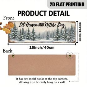 Rustic Wooden Christmas Sign Let Heaven And Nature Sing, Winter Wall Decor (Option: A)